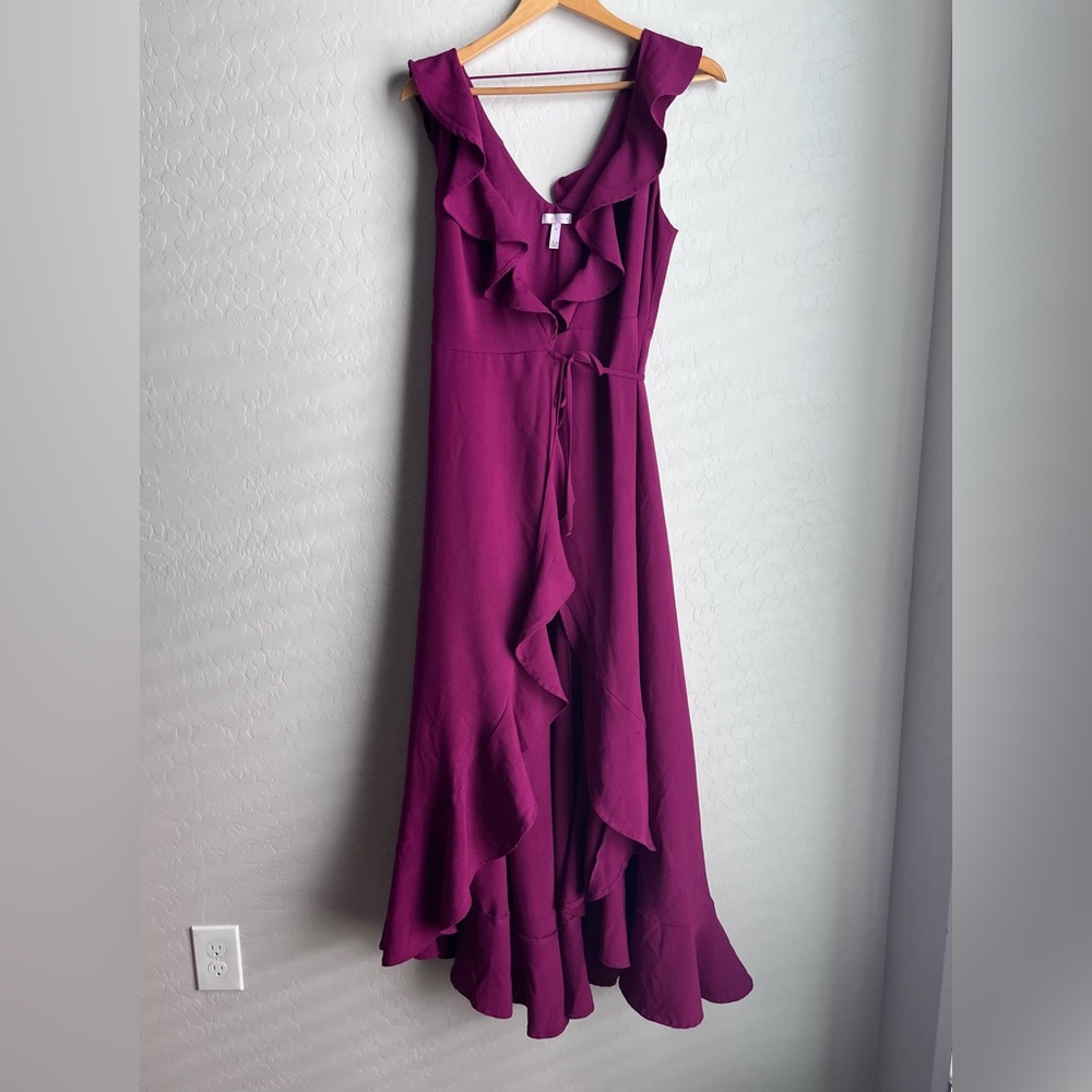 Nordstrom Medium Leith Boysen Ruffle Wrap Maxi Dress